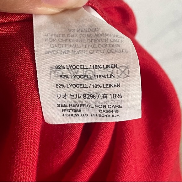 J.Crew Scalloped Red Linen Blend Romper Sz XXL - Picture 9 of 10